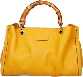 PLINIO VISONA Tassen, Dames, Geel, ONE Size, Leer, Borsa Posillipo