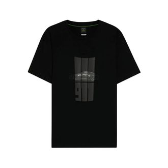 HUGO BOSS Hugo, T-Shirts, male, Black, Size: 2XL Graphic Print Crew Neck T-shirt