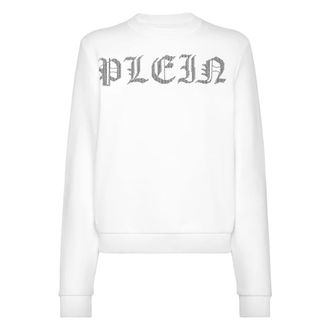 Philipp Plein Sweatshirt met ronde hals - Dames - Sweatshirts - Wit - L - Katoen - Hoodies & sweatvesten