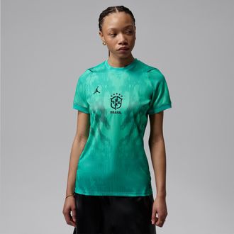 Nike Jordan Womens Brazil 2026 Stadium Goalkeeper Jordan Dri-FIT Soccer Short-Sleeve Replica Jersey in Green | IQ3336-369