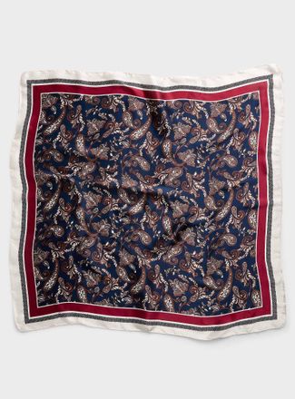 Simons Womens Contrast-edging paisley scarf