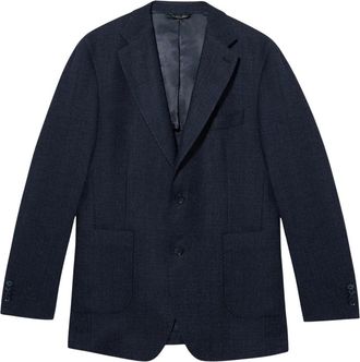 Brooks Brothers Blazer de lana virgen con textura slub - Jackets - Hombre - Azul - 3XL