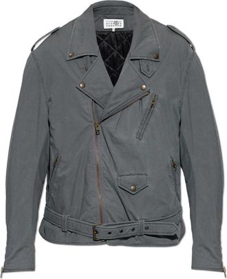Maison Margiela Ge&iuml;soleerde Jas met Epauletten - Heren - Zomerjassen - Grijs - L - Leer - Jassen