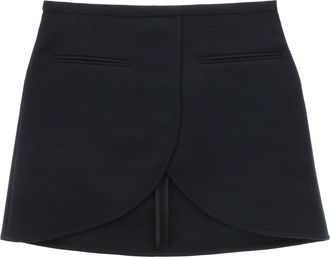 Courr&egrave;ges Womens Ellipse Twill Mini Skirt - Black - Size EU 38 (Womens)