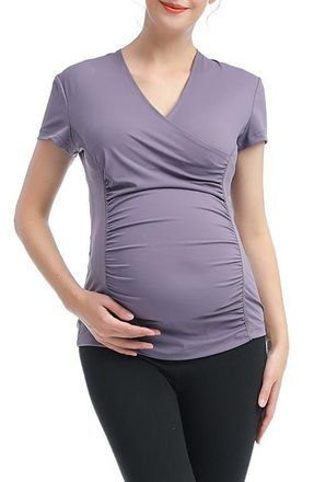 Kimi + Kai Essential Maternity/Nursing Top in Lavender at Nordstrom, Size Medium