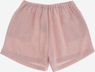 Babe & Tess Boys Short Pants Striped Cotton Blend Red