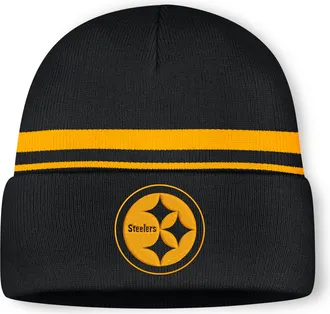Nike Pittsburgh Steelers Primetime Utility Nike Mens NFL Cuffed Beanie in Black | NF40057Y7L-10L