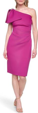 Eliza J Bow One-Shoulder Cocktail Dress in Magenta at Nordstrom, Size 10