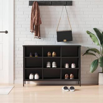 vidaXL Zapatero Madera De Ingenier&iacute;a Negro 100x35x70 Cm Vidaxl