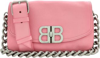 Balenciaga Sweet Pink Calfskin Small BB Soft Flap Shoulder Bag