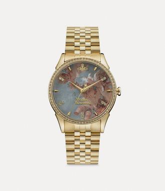Vivienne Westwood Spring Cherub Watch Gold Swarovski Crystals / Stainless Steel Unisex