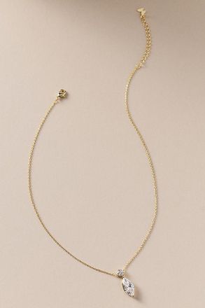 Adina Eden Solitare & Marquise Pendant Necklace