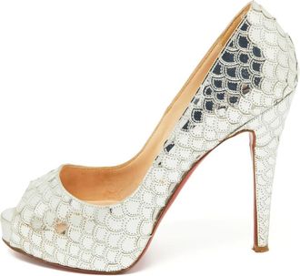 Christian Louboutin 120mm scalloped sandals - Silver