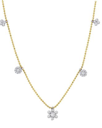 Rina Limor 14K Two-Tone 0.30 Ct. Tw. Diamond Floral Necklace