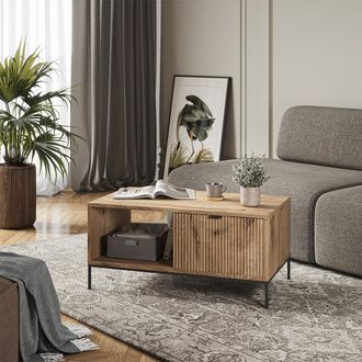 Vicco Mesa De Centro Eliza, Roble Vikingo, 90 X 50 Cm Con Un Caj&oacute;n