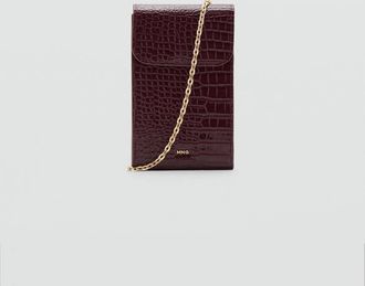 Mango Custodia cellulare cocco lucido bordeaux - Donna - Taglia unica - MANGO