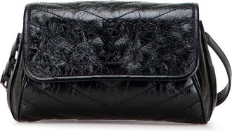 Saint Laurent 2019 Crinkled Calfskin Monogram Niki belt bag - Black