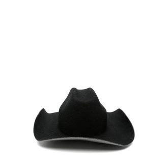 Ruslan Baginskiy CWB033031P Two-Tone Wool Felt Flat Cap - Black