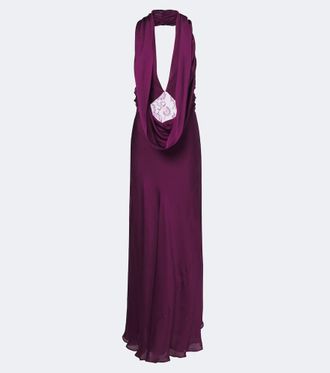 CHRISTOPHER ESBER Cesura draped open-back silk satin gown