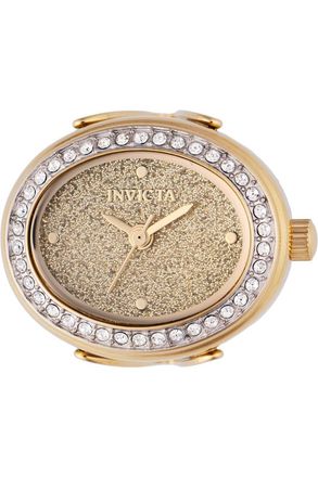 Invicta Mini Ring Watch 49598 Dames Horloge - Quartz Uurwerk - Roestvrij Staal met gouden Wijzerplaat - 24mm