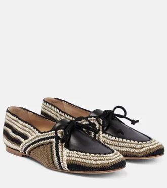 Gabriela Hearst Hays leather-paneled crocheted loafers