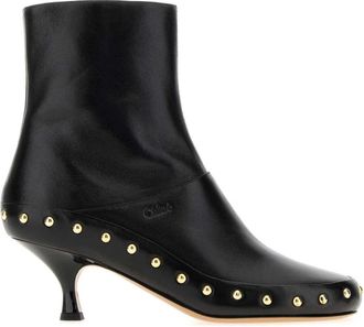 Chlo&eacute; Schoenen, Dames, Zwart, 37 1/2 EU, Leer, Junie Enkellaarsjes