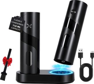 OEM Molinillo El&eacute;ctrico De Sal Y Pimienta Con Estaci&oacute;n De Carga, Capacidad De 110 Ml, Molinillo De Sal Recargable Con 5 Configuraciones De Molienda, Molin