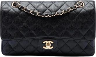 Chanel Pre-owned Classic Flap Bag - Dames - Vintage Schoudertas - Zwart - ONE Size - Leer - Vintage