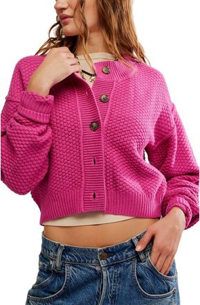 Free People Lila Crop Cardigan in Plumdrop at Nordstrom, Size X-Large