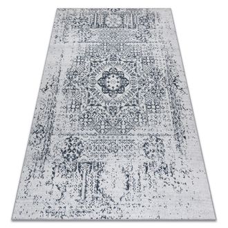 RugsX Rugsx - Alfombra Lavable Andre 1072 Roset&oacute;n, Vintage Antideslizante - Blanco / Negro White 120x170 Cm