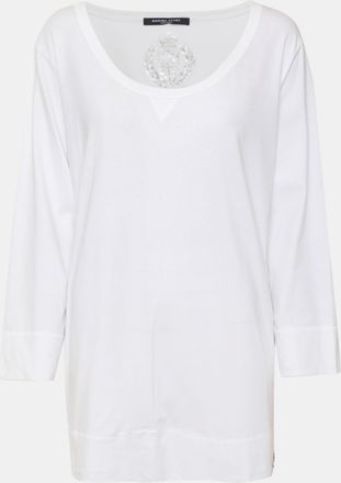 Marina Rinaldi Marina Sport By Marina Rinaldi White Jersey 3/4 Sleeve Top