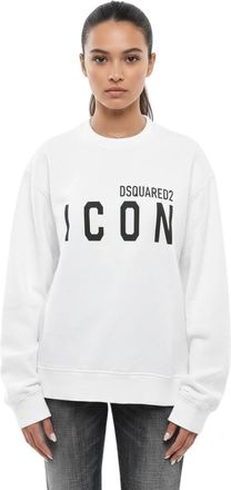 Dsquared2 White Logo Crew Neck Sweatshirt