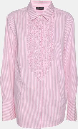 Basler Weekend By Basler Pink/white Striped Cotton Shirt