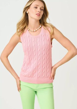 Lilly Pulitzer Brockton Crewneck Sweater Tank In Conch Shell Pink
