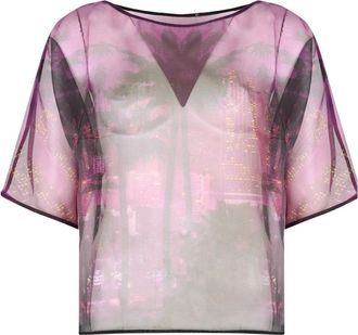 Patrizia Pepe Camicetta Trasparente con Bottoni - - Blouses & Shirts - Donna - Multicolore - M
