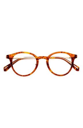 Eyebobs Golden Age 45mm Small Polarized Round Sunglasses in Orange Agate /Gold Temples at Nordstrom, Size +1.25
