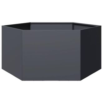 Berkfield Home Garden Planter Anthracite Hexagon 104x90x45 cm Steel in Black | Size: 104 x 90 x 45 cm