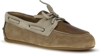 Miu Miu Womens Loafers Leather & Suede Ecru-Cinnamon Calf Ecru/cinnamon