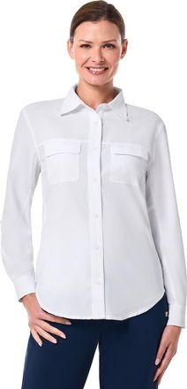 Coolibar Womens Mylitta Travel Long Sleeve Shirt, UPF 50+ Sun Protection in White at Nordstrom, Size X-Large