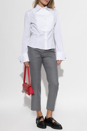 Alexander McQueen Fitted Cotton Shirt, Womens, White