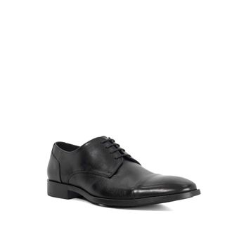 Dune London Mens Suffix - Leather Toe Cap Lace Up Derby - Black - Size UK 11