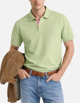 GANT Mens GANT MENS Polo Pique Shirt Short Sleeve - Green - Size: 36