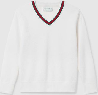 Gucci Kids - Embroidered Cotton Sweater, White, Ready-to-wear