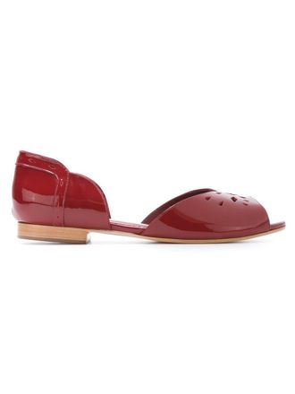 Sarah Chofakian patent leather ballerinas - women - Patent Leather/Calf Leather/Calf Leather - 39 - Red