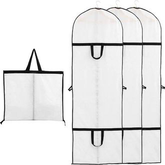 OEM Fundas Para Ropa De 60 X 180 Cm - Tejido Transparente Y Transpirable Para Trajes, Vestidos Y Abrigos - Juego De 3 Piezas