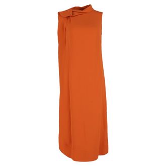 Valentino Valentino asymmetrische midi-tentjurk van oranje zijde