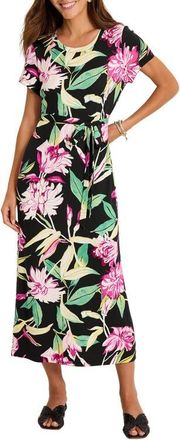 Tommy Bahama Twilight Bloom Knit Midi Dress in Black at Nordstrom, Size X-Small