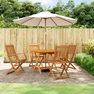 vidaXL Vidaxl - Juego De Comedor De Jard&iacute;n 5 Piezas Madera Maciza De Acacia