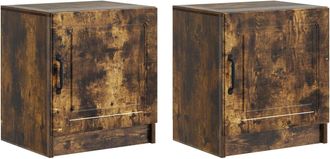 vidaXL Armario De Noche 2 Uds. Roble Ahumado 43 X 34,5 X 47 Cm Vidaxl