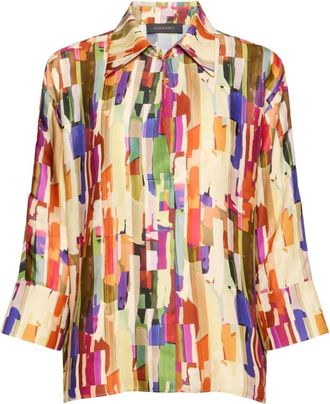 Elena Miro Viscose Twill Blouse - Dames - Blouses - Veelkleurig - M - Overhemden